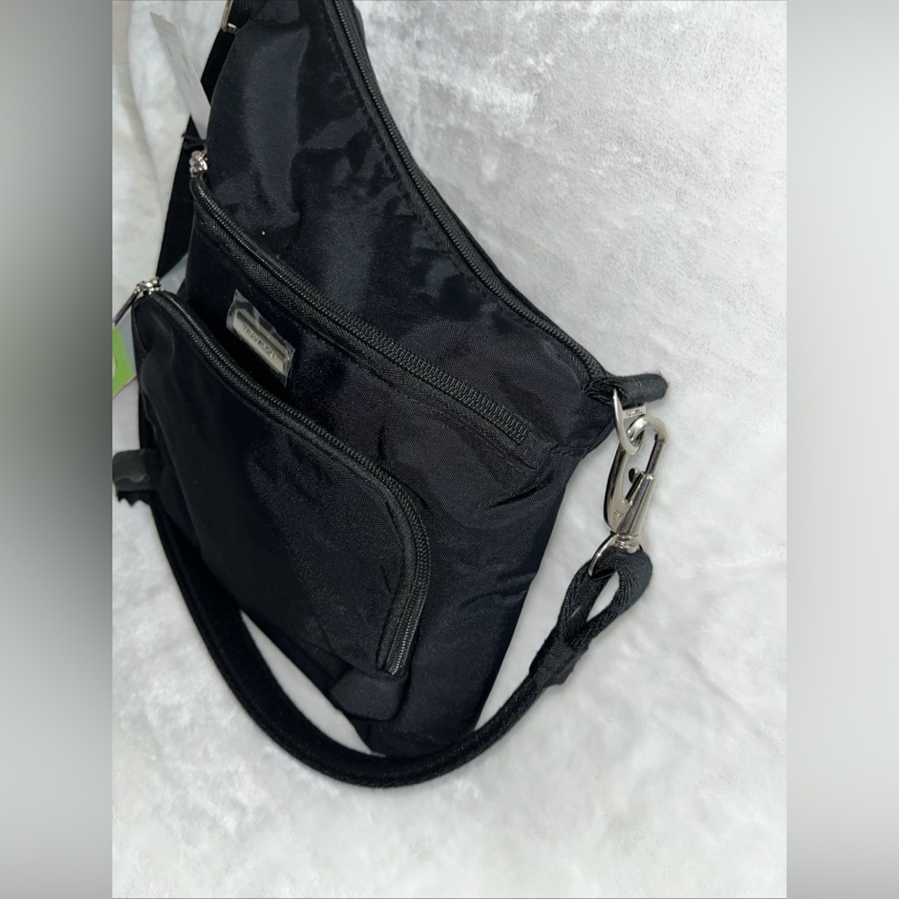 Travelon Anti-Theft Essentials North/South Asymmetric Crossbody Purse Black - Picture 8 of 13